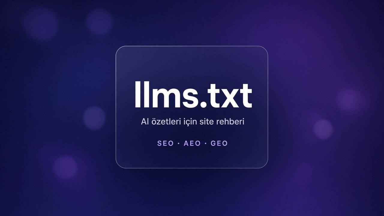 llms.txt cover: site guide for AI summaries; SEO, AEO, and GEO badges